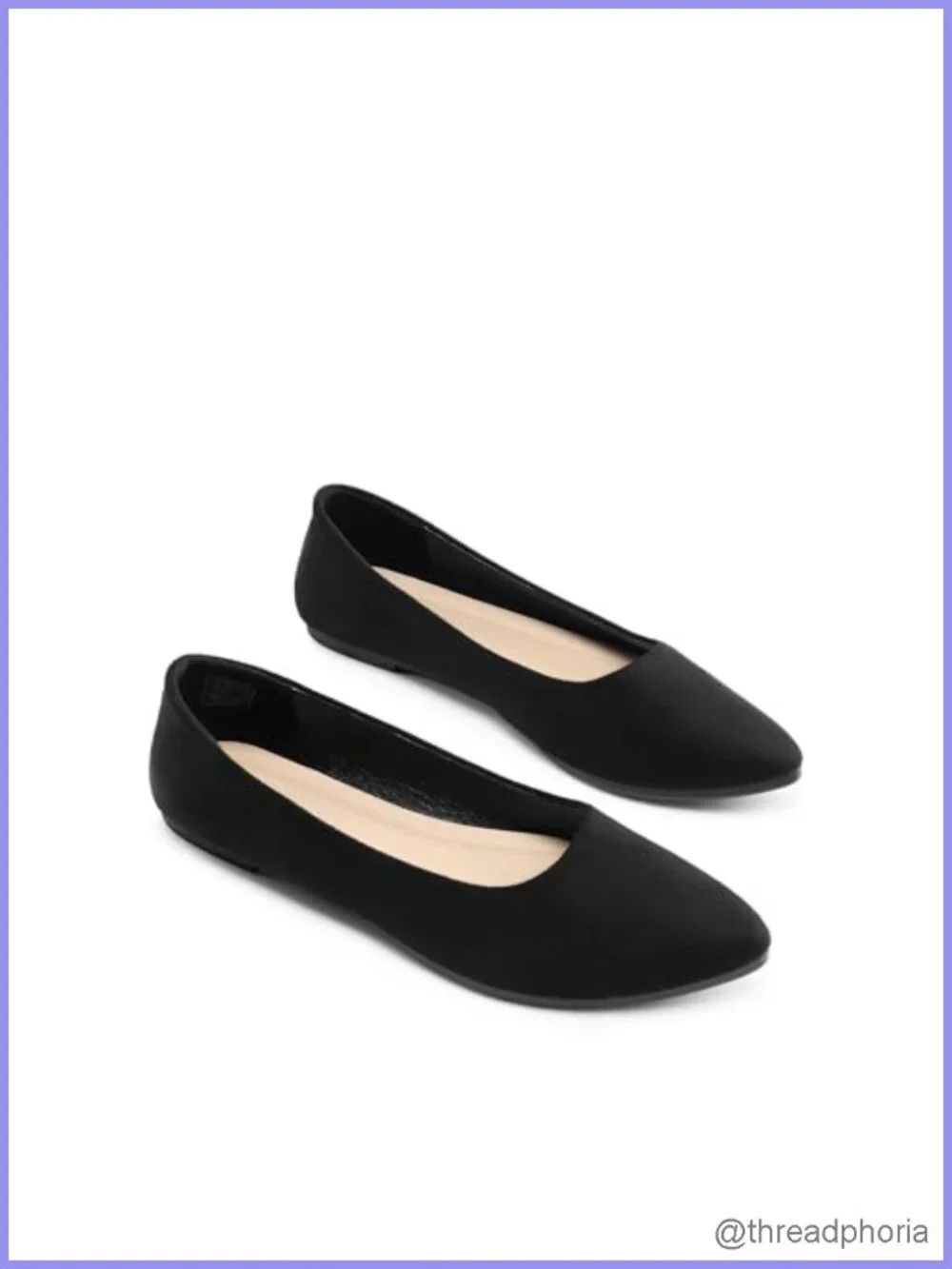 Pointed Toe Ballet Flats Comfy Faux Suede Slip On Work Casual Shoes